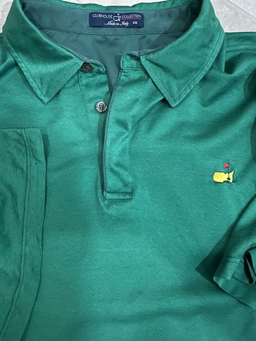 Master’s Club House Collection men chest 48” sh sleeve golf shirt EUC Italy made